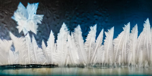 frost crystals in frozen bubble